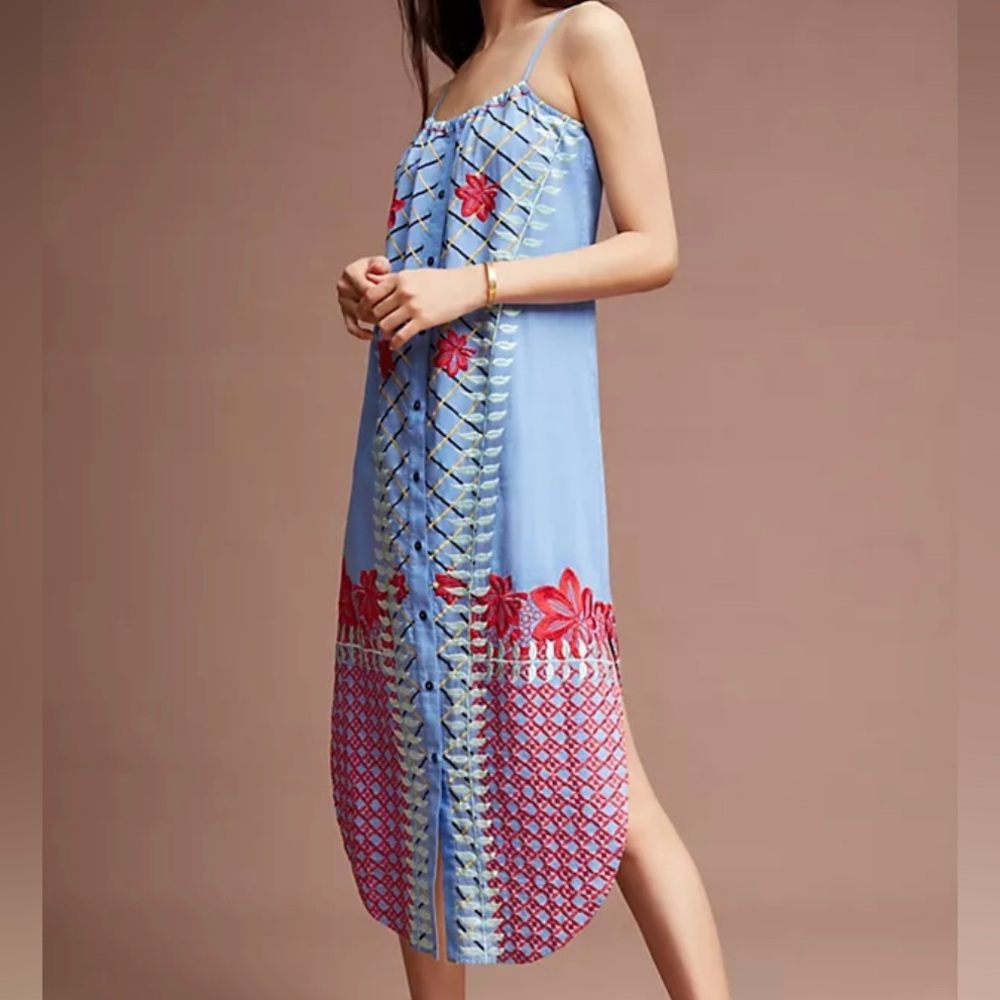 Anthropologie lilka embroidered dress